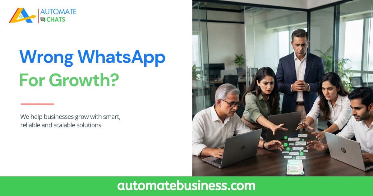 Team using WhatsApp Business API with Automate Chats to manage customer conversations and business growth.