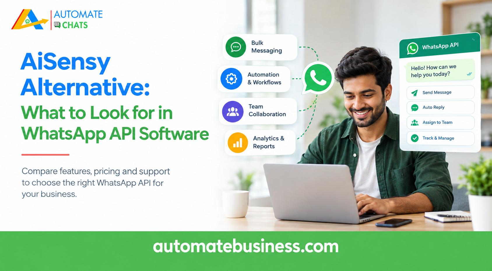 AiSensy alternative WhatsApp API software with automation, team inbox, bulk messaging, and analytics features.