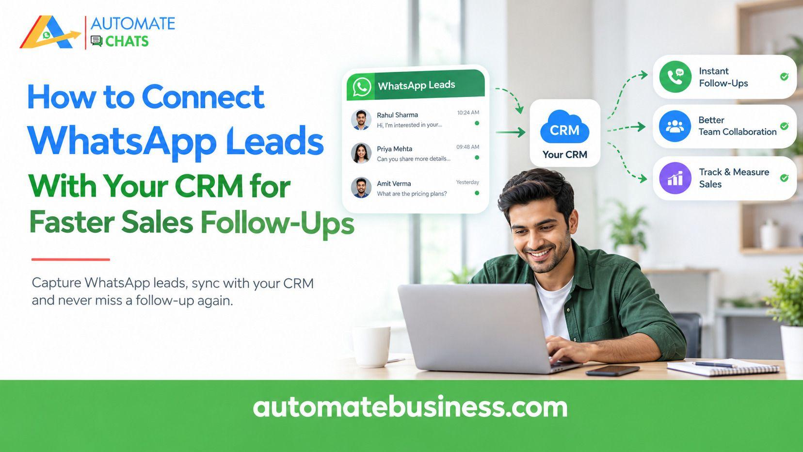 Connect WhatsApp leads with your CRM for faster sales follow-ups.